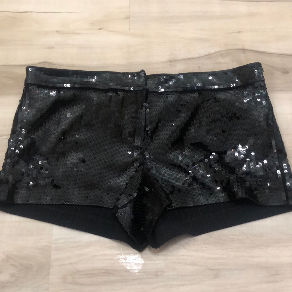 Black Sequin Hotpants